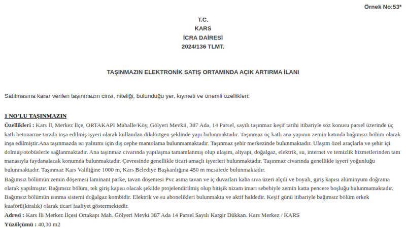 Arsa/Arazi - KARS MERKEZ - 40,30 m²