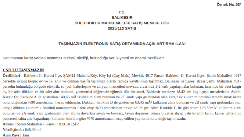 Satılık Arsa/Arazi - Balıkesir Karesi