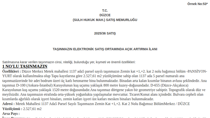 Konut - DÜZCE MERKEZ - 527,61 m²