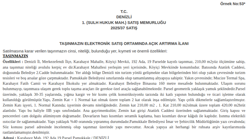 Satılık İşyeri - Denizli Merkezefendi