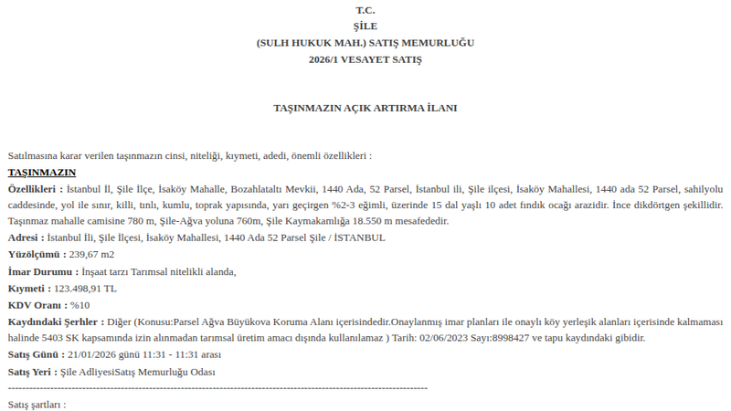 Konut - İSTANBUL ŞİLE - 239,67 m²