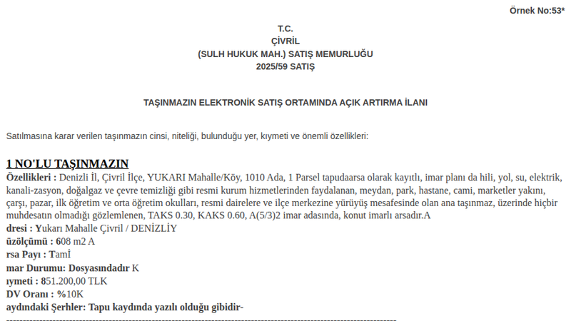 Konut - DENİZLİ ÇİVRİL - 8 m²