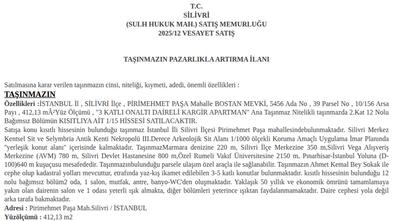 Konut - İSTANBUL SİLİVRİ - 412,13 m²