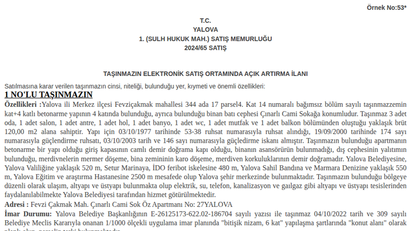 Konut - YALOVA MERKEZ - 120 m²
