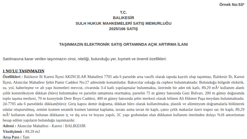 Satılık Arsa/Arazi - Balıkesir Karesi