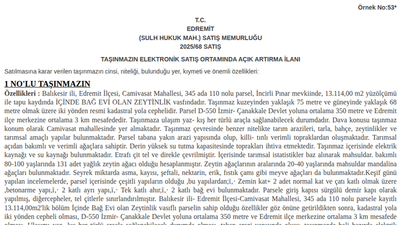 Arsa/Arazi - BALIKESİR EDREMİT - 114 m²