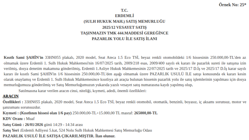 Otomobil - MERSİN ERDEMLİ
