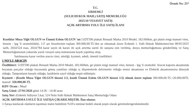 Otomobil - MERSİN ERDEMLİ