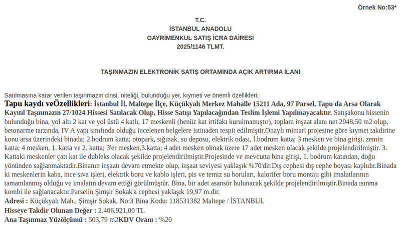 Konut - İSTANBUL MALTEPE - 2.048,50 m²