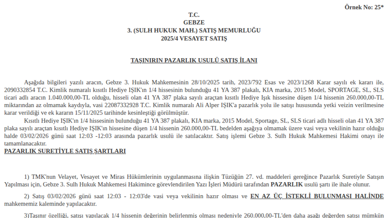 Ticari Araç - KOCAELİ GEBZE