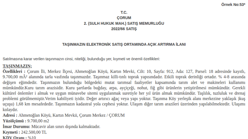 Arsa/Arazi - ÇORUM MERKEZ - 700 m²