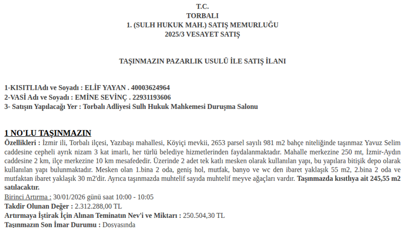 Konut - İZMİR TORBALI - 981 m²