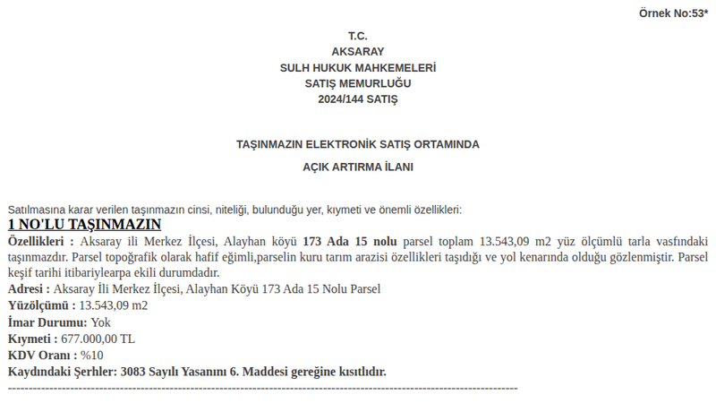 Arsa/Arazi - AKSARAY MERKEZ - 543,09 m²