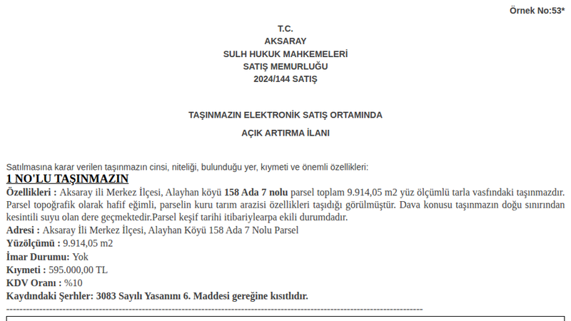 Arsa/Arazi - AKSARAY MERKEZ - 914,05 m²