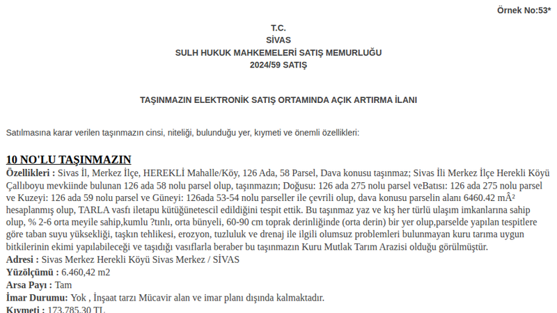 Arsa/Arazi - SİVAS MERKEZ - 6.460,42 m²