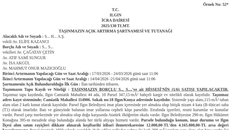 Konut - KONYA ILGIN