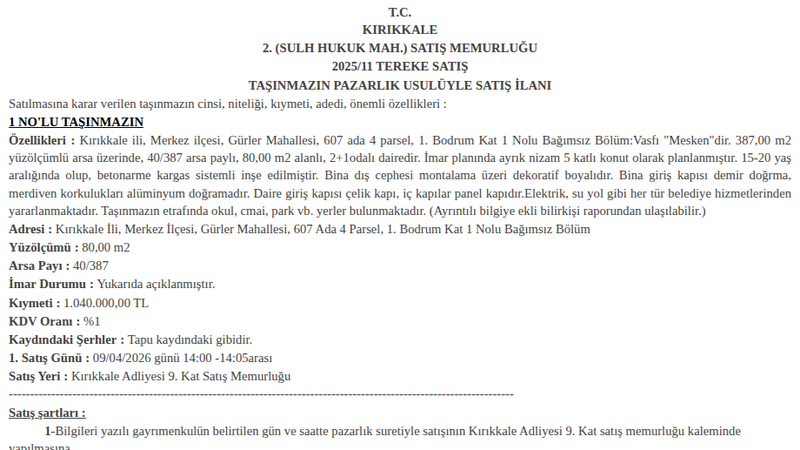 Konut - KIRIKKALE MERKEZ - 387 m²