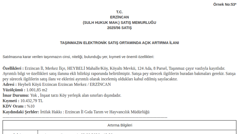 Konut - ERZİNCAN MERKEZ