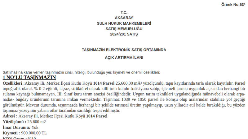 Arsa/Arazi - AKSARAY MERKEZ - 600 m²