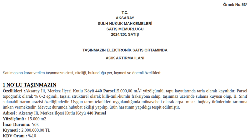 Arsa/Arazi - AKSARAY MERKEZ - 15.000 m²