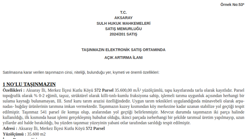 Arsa/Arazi - AKSARAY MERKEZ - 600 m²