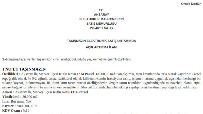 Arsa/Arazi - AKSARAY MERKEZ - 30.000 m²