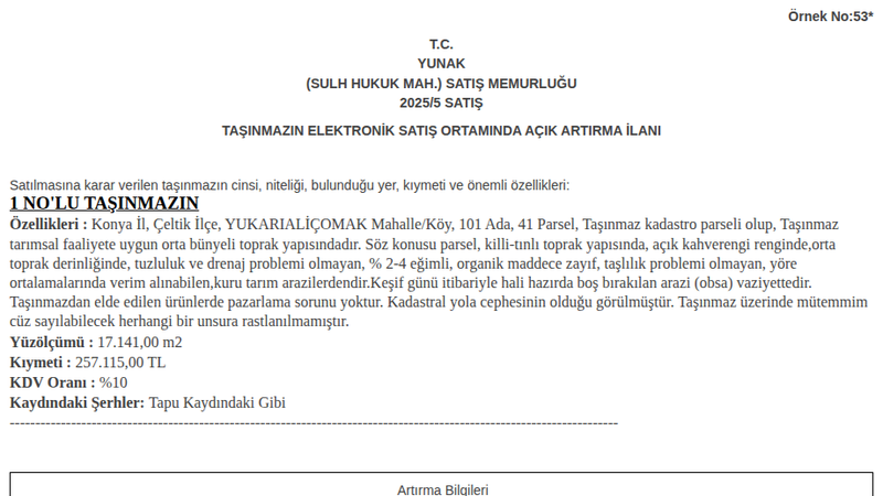 Arsa/Arazi - KONYA ÇELTİK - 141 m²