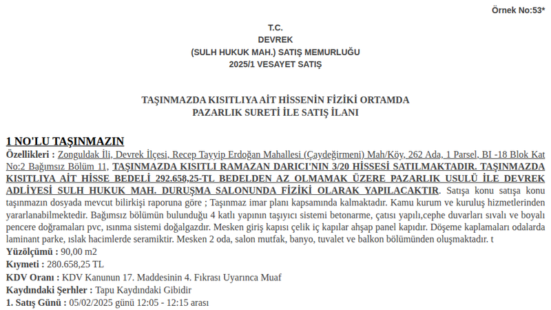 Konut - ZONGULDAK DEVREK - 90 m²
