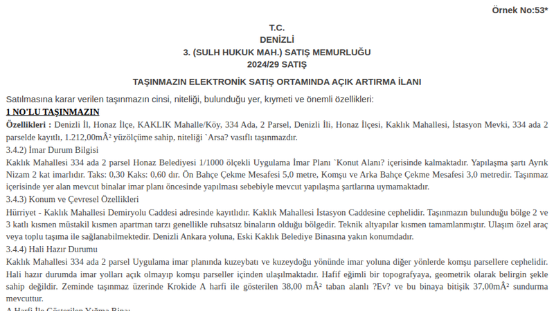 Konut - DENİZLİ HONAZ - 212 m²