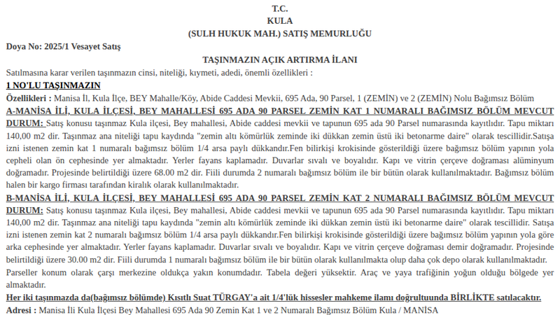 Konut - MANİSA KULA - 140 m²