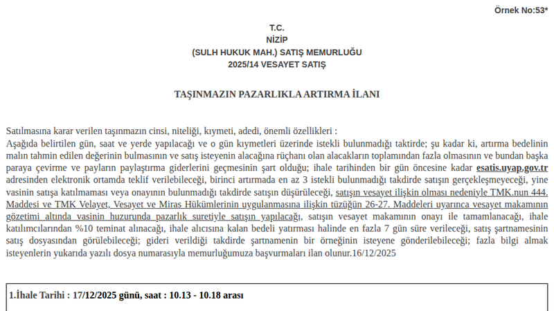 Arsa/Arazi - GAZİANTEP NİZİP - 145,66 m²