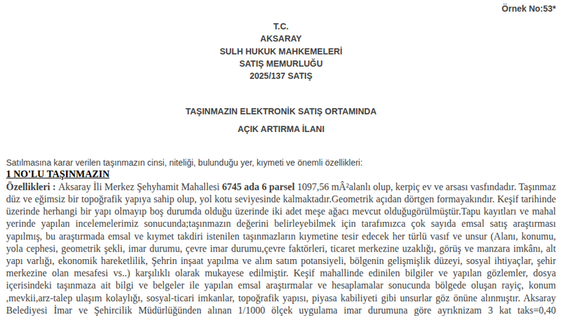 Satılık Konut - Aksaray