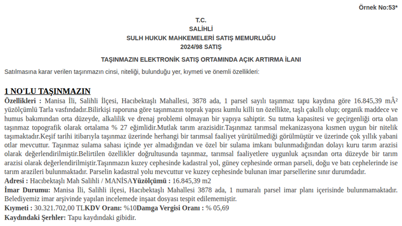 Arsa/Arazi - MANİSA SALİHLİ - 845,39 m²