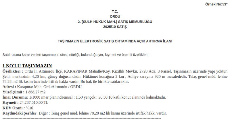 Konut - ORDU ALTINORDU - 78,28 m²