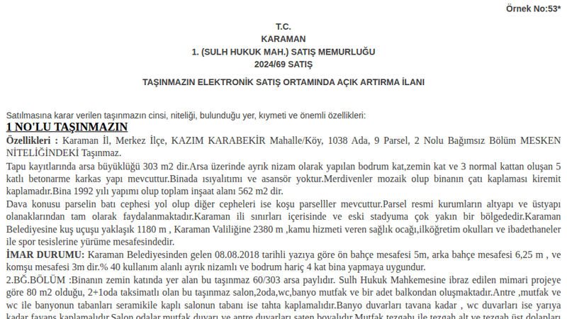 Satılık Konut - Karaman Merkez