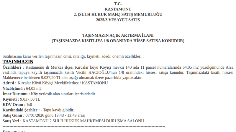 Arsa/Arazi - KASTAMONU MERKEZ - 64,05 m²