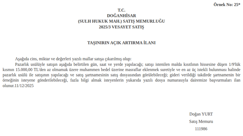 Otomobil - KONYA DOĞANHİSAR