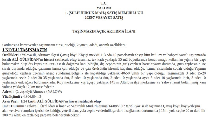 Konut - YALOVA ALTINOVA - 55 m²
