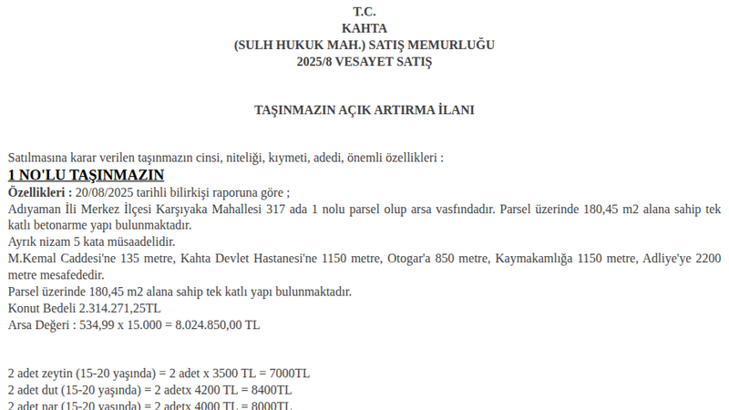 Konut - ADIYAMAN MERKEZ - 180,45 m²