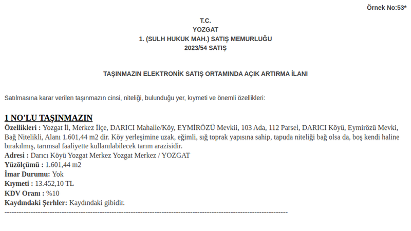 Arsa/Arazi - YOZGAT MERKEZ - 601,44 m²