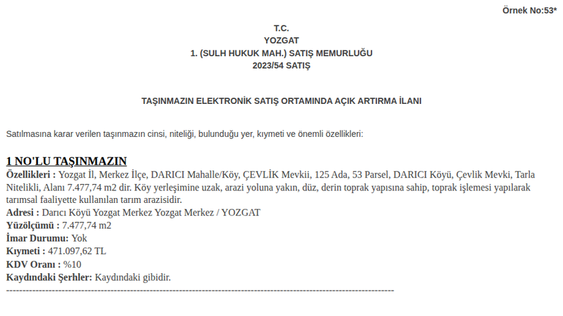 Arsa/Arazi - YOZGAT MERKEZ - 477,74 m²