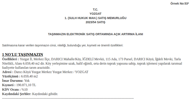 Arsa/Arazi - YOZGAT MERKEZ - 59,40 m²