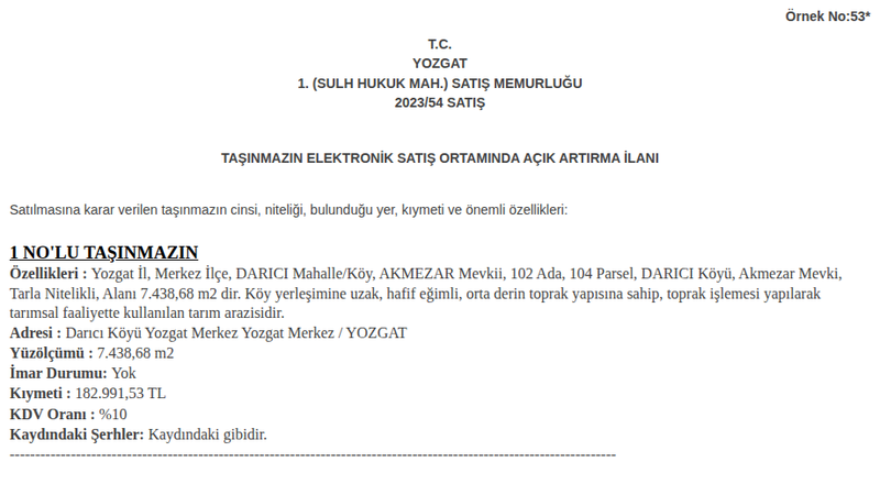 Arsa/Arazi - YOZGAT MERKEZ - 438,68 m²