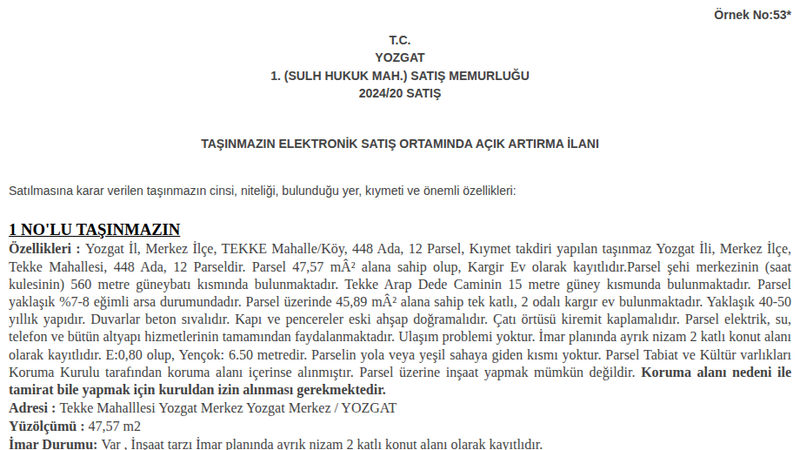 Konut - YOZGAT MERKEZ - 47,57 m²