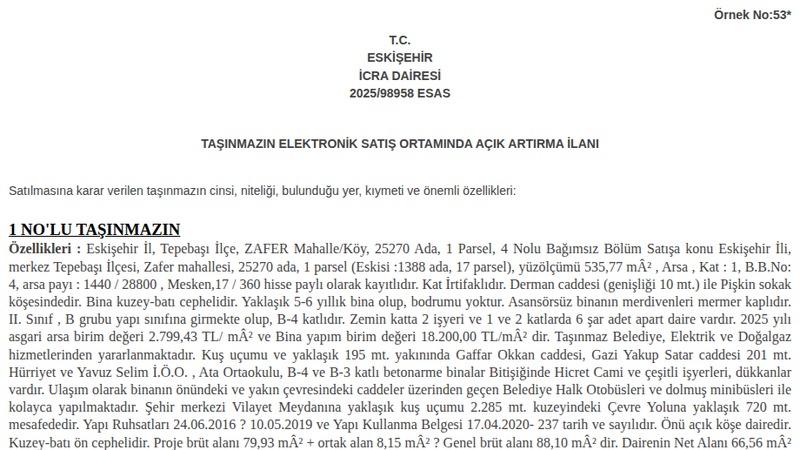 Konut - ESKİŞEHİR TEPEBAŞI - 535,77 m²