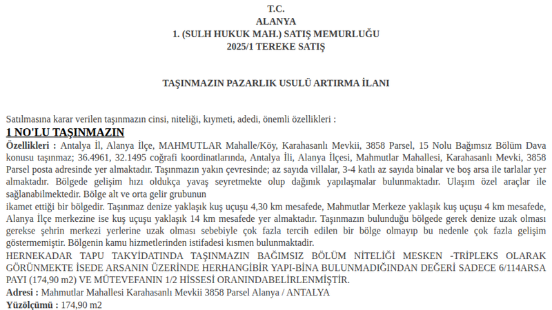 Konut - ANTALYA ALANYA - 174,90 m²