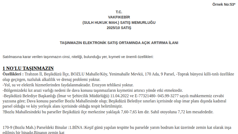 Arsa/Arazi - TRABZON BEŞİKDÜZÜ - 30 m²