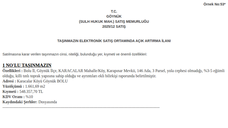 Konut - BOLU GÖYNÜK - 661,69 m²