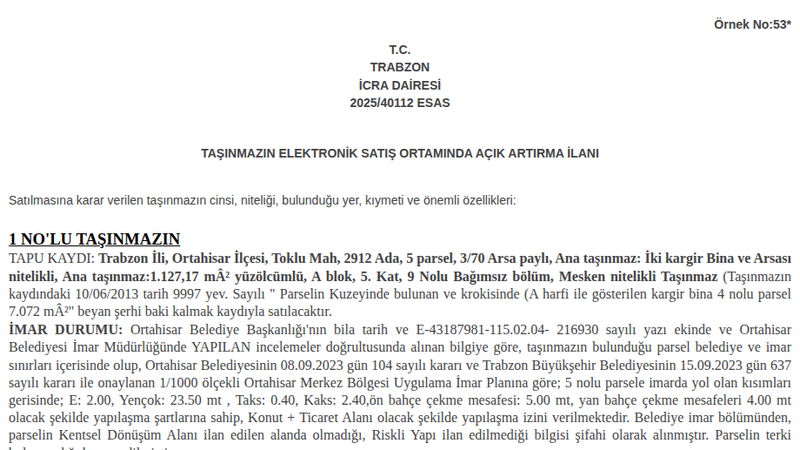 Satılık Dubleks Daire - Trabzon Ortahisar
