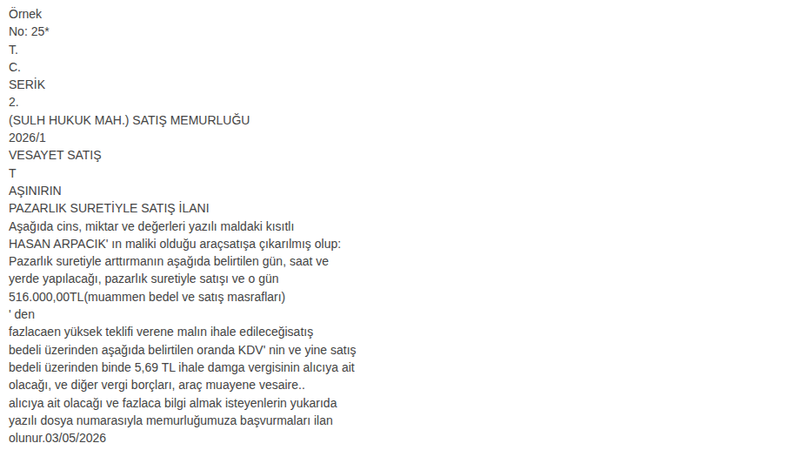 Otomobil - ANTALYA SERİK